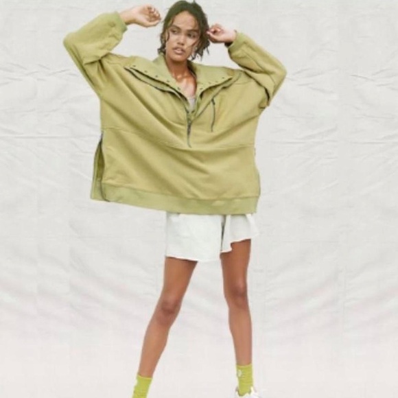 Free People Oversized Venture Pullover Sweatshirt - Green - Picture 3 of 12